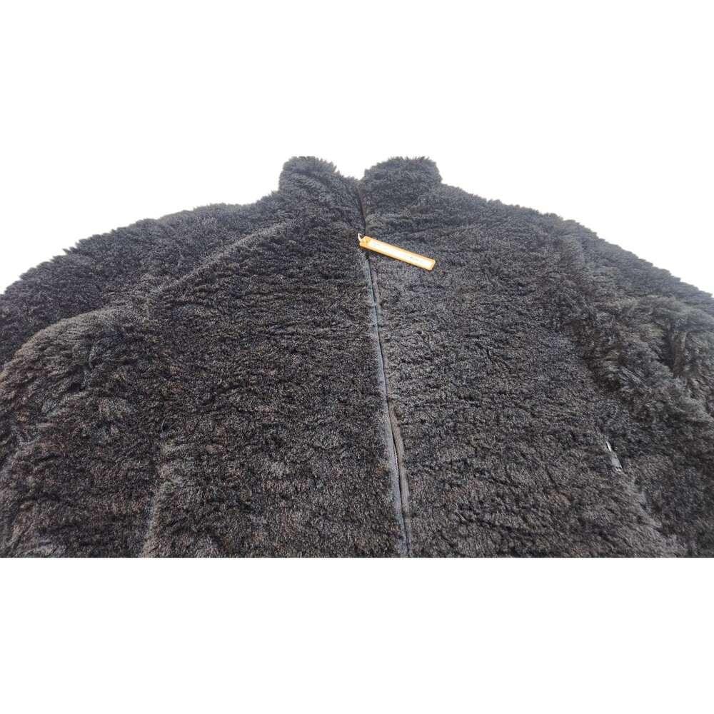 Skims Women's Size XXS Onyx Faux Fur Zip Up Mock Neck Jacket NWT